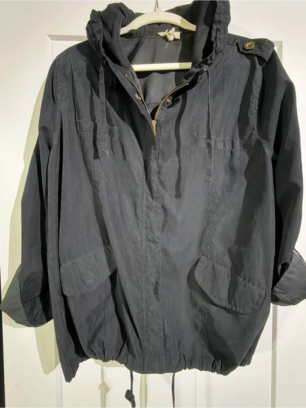 Women's Black Hooded Utility Jacket